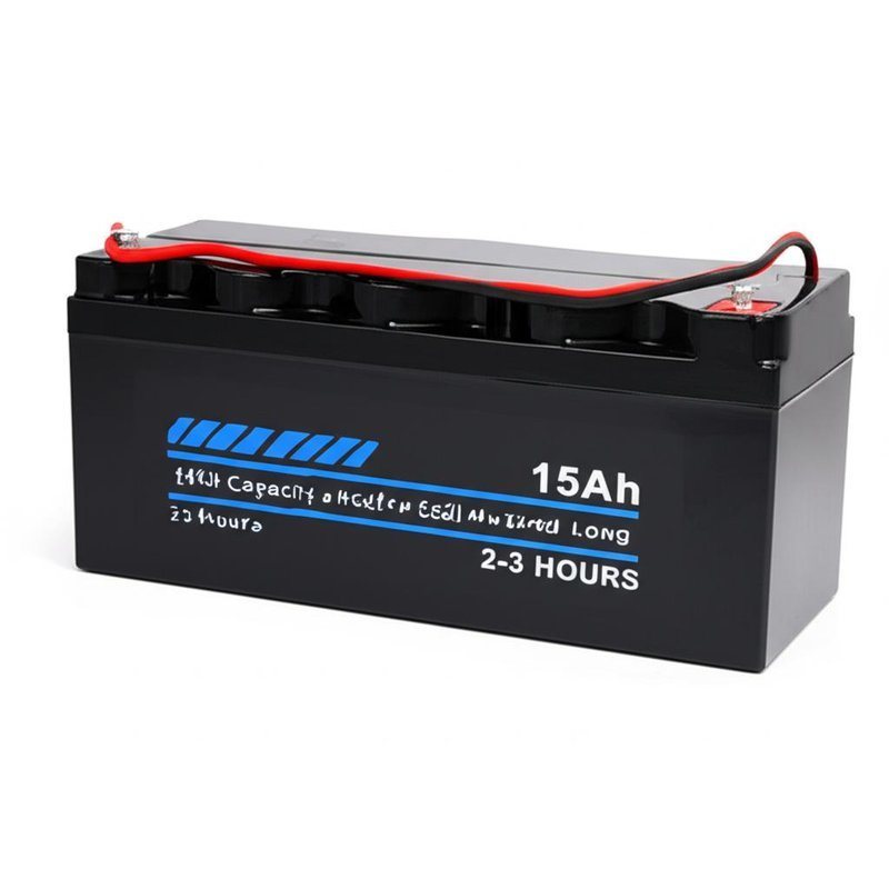 高容量 15Ah 電動電池で 2-3 時間分の長充電時間